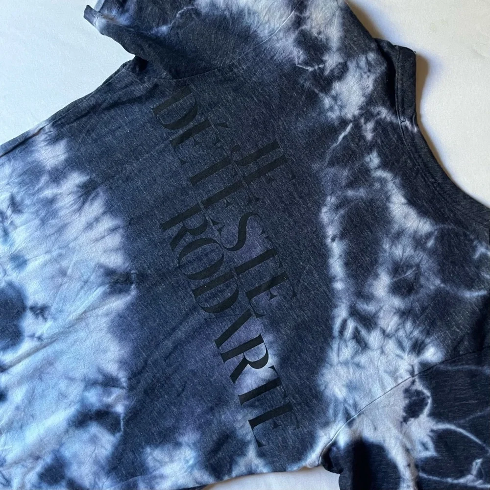RODARTE blue logo tie dye short sleeve crew neck‎ knit tshirt